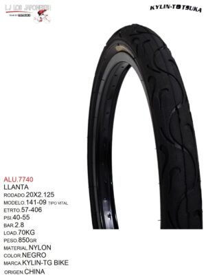 LLANTA 20X2.125 F-141 NEGRO TIPO VITAL KILYN-TOTSUKA