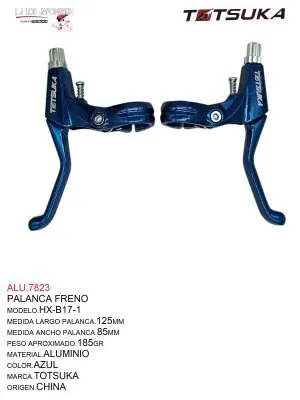 PALANCA MTB FRENO ALUMINIO HX-B17-1 TOTSUKA AZUL