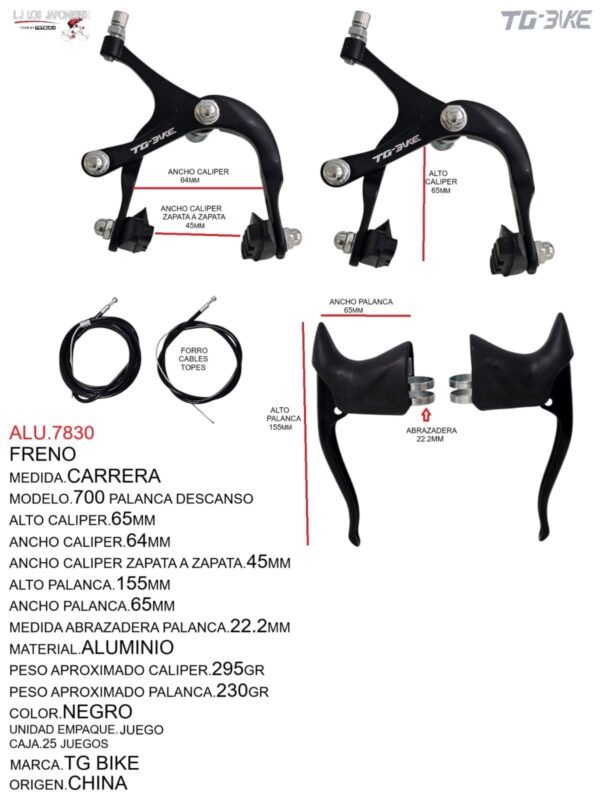 ALU.7830-1.jpeg FRENO CARRERA 730 NEGRA ALUMINIO TG BIKE JUEGO
