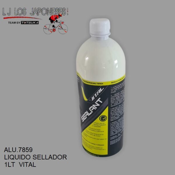 Sellador de llantas marca Vital, modelo 419490, capacidad de 1 litro, adecuado para diferentes tipos de rodado. Perfecto para tubeless y cámaras.