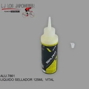 ALU.7861 Sellador de llantas marca Vital, modelo 419493, capacidad de 125 ml, adecuado para diferentes tipos de rodado. Sella instantáneamente hoyos hasta de 5 mm.