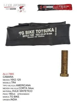CAMARA 16X2.125  V.A. TR4  TG BIKE  INDIA