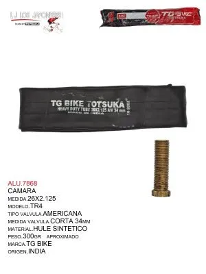 CAMARA 26X2.125 V.A. TR4  TG BIKE  INDIA