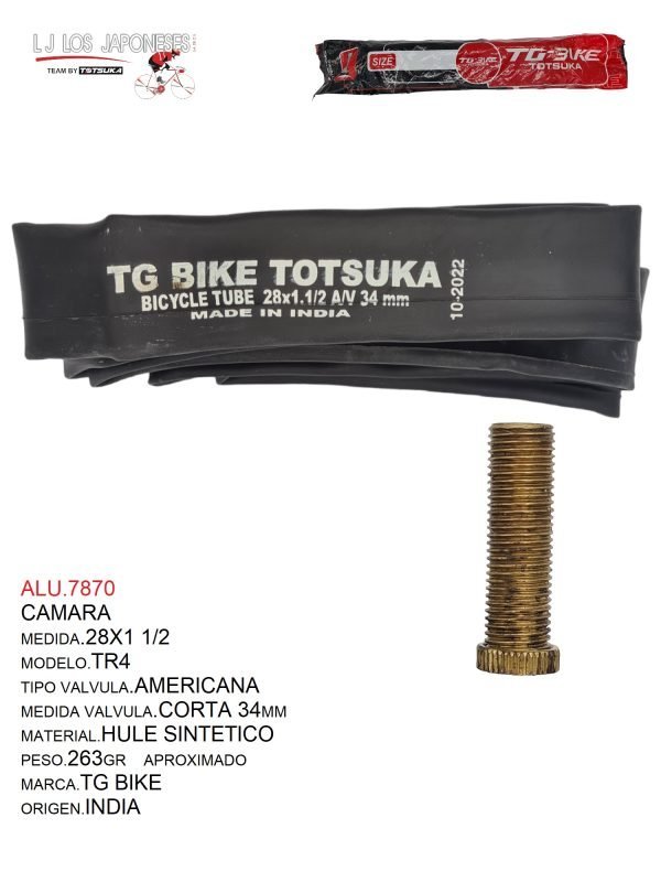 ALU.7870 CAMARA 28X1 1/2 V.A. TR4 TG BIKE INDIA