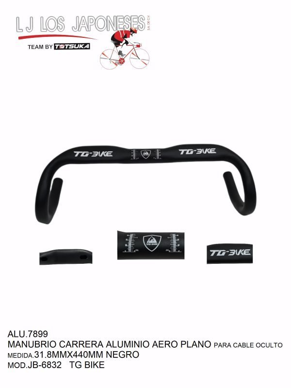 ALU.7899-2 MANUBRIO CARRERA ALUMINIO AERO 31.8MMX440MM NEGRO JB-6832 TG BIKE