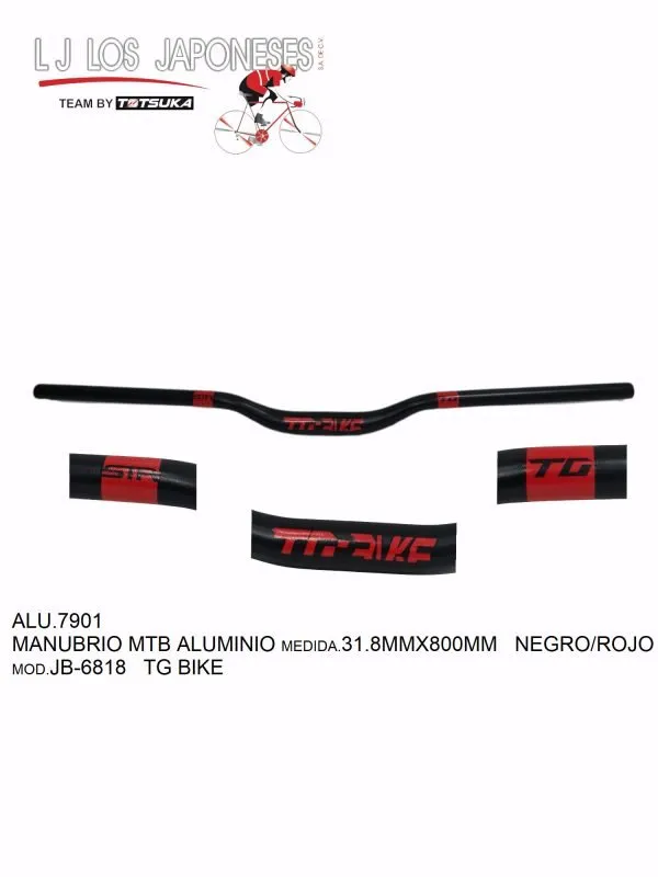 ALU.7901-3 MANUBRIO MTB ALUMINIO 31.8MMX800MM NEGRO/ROJO JB-6818 TG BIKE