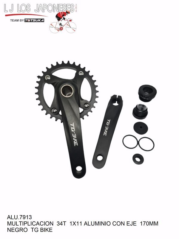 ALU.7913-3 MULTIPLICACION 34T 1X11/12 170MM 52 MM CADENA C/EJE HUECO BSD104/CAJA73 TG BIKE