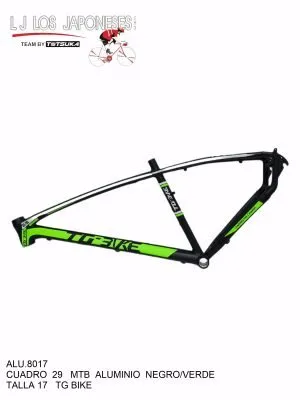 ALU.8017 CUADRO MTB R-29 ALUMINIO NGO/VERDE TG BIKE TALLA 17