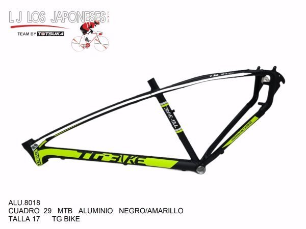ALU.8018-2 CUADRO MTB R-29 ALUMINIO NGO/AMARILLO TG BIKE TALLA 17