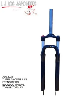 ALU.8022 TIJERA R-29 SUSPENSION CORONA ALUMINIO FRENO DISCO TITANIUM C/BLOQUEO MANUAL TG BIKE