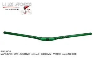 ALU.8125 MANUBRIO MTB ALUMINIO 31.8X800MM VERDE TG BIKE