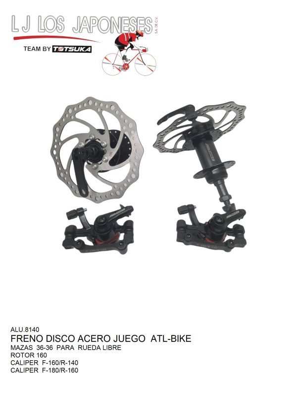 ALU.8140 FRENO DISCO COMPLETO MAZAS RUEDA LIBRE ACERO JGO