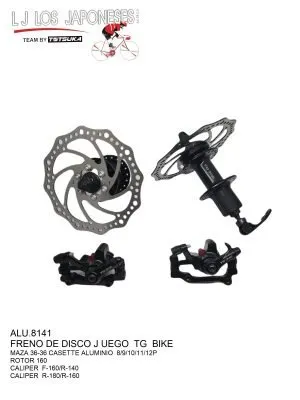 FRENO DISCO COMPLETO CON MAZA CASETTE ALUMINIO  JGO
