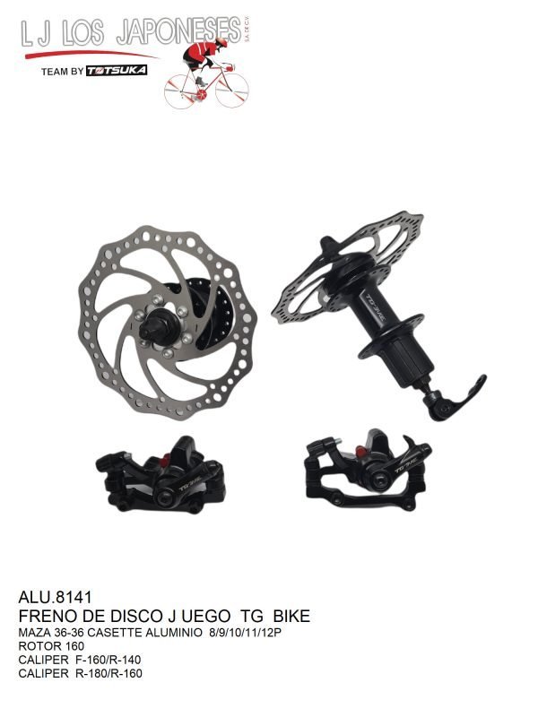 ALU.8141 FRENO DISCO COMPLETO CON MAZA CASETTE ALUMINIO JGO