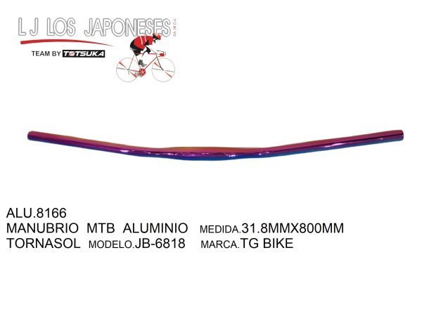 ALU.8166 MANUBRIO MTB ALUMINIO 31.8MMX80MM TORNASOL JB-6818 TG BIKE