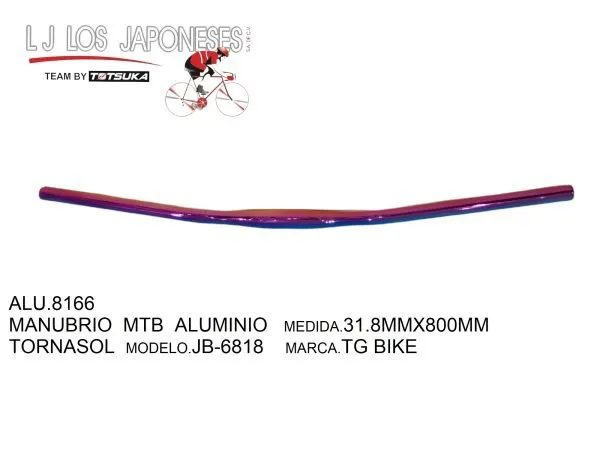 MANUBRIO MTB ALUMINIO 31.8MMX80MM TORNASOL JB-6818 TG BIKE