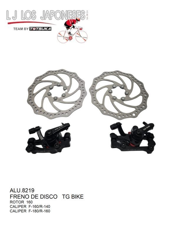 ALU.8219 FRENO DISCO CALIPER/ROTOR JGO SIN MAZAS TG BIKE