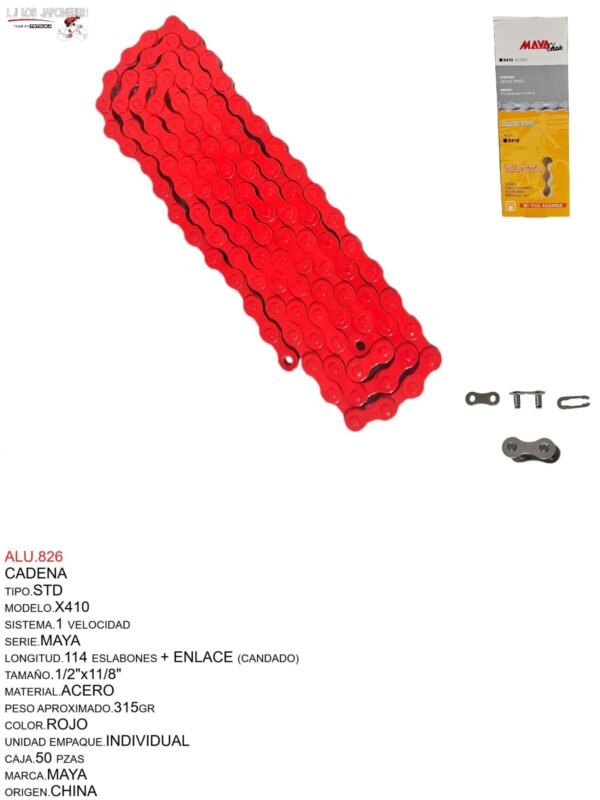 CADENA 410 STD 114 ESL MAYA ROJO