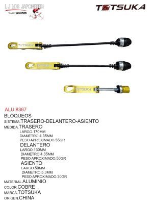 BLOQUEOS  JUEGO  DELANTERO/TRASERO/ASIENTO ALUMINIO COBRE
