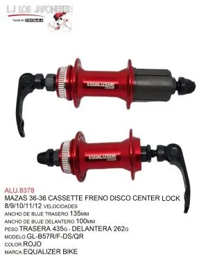 MAZA 36 TRASERA GL-B57R-DS/QR  FRENO DISCO CENTER LOCK ROJO MARCA  GULI