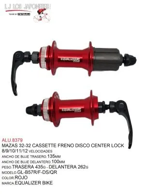 MAZA 32 TRASERA GL-B57R-DS/QR FRENO DISCO CENTER LOCK ROJO MARCA  GULI