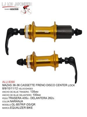 MAZA 36 TRASERA GL-B57R-DS/QR  FRENO DISCO CENTER LOCK NARANJA   MARCA  GULI