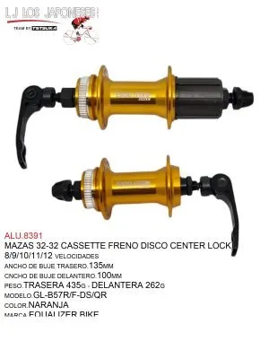 MAZA 32 TRASERA GL-B57R-DS/QR FRENO DISCO CENTER LOCK  NARANJA   MARCA  GULI