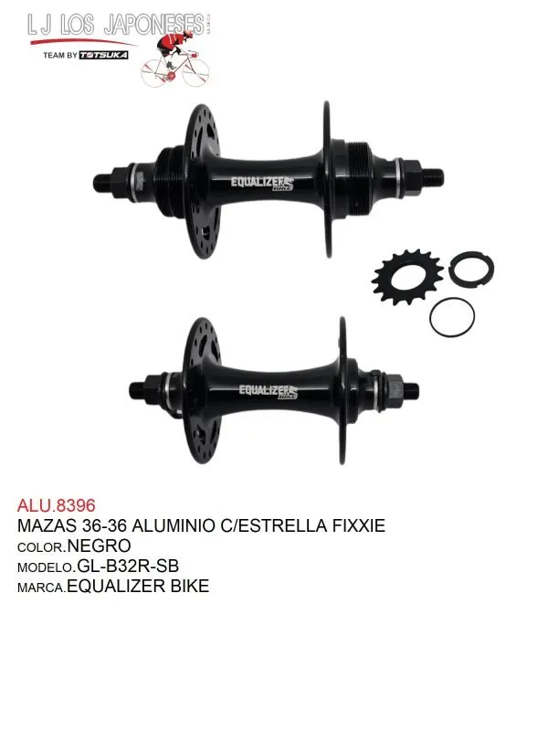 MAZA 36-36H  GL-B32R-SB  ALUMINIO C/ESTRELLA  FIXXIE  NEGRO