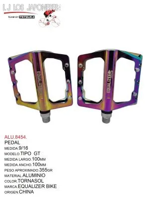 ALU.8454 PEDAL 9/16 EQUALIZER COLOR TORNASOL ALUMINIO