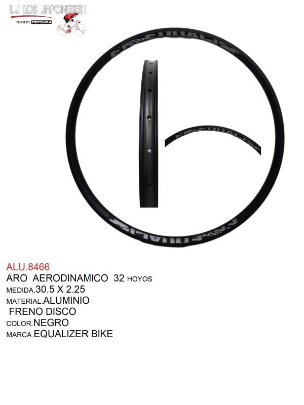 ALU.8466-2 ARO 30.5 X 2.25 ALUMINIO MARCA EQUALIZER BIKE FRENO DISCO