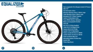 BICICLETA 30.5 X 2.25 MARCA  EQUALIZER BIKE  12 VEL. GRUPO DEORE.  TALLA  15   COLOR AZUL