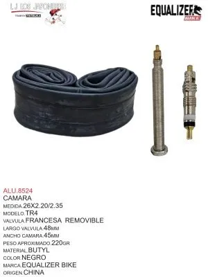 CAMARA 26X2.20/2.35 BUTYL 48MM V.F. EQUALIZER BIKE