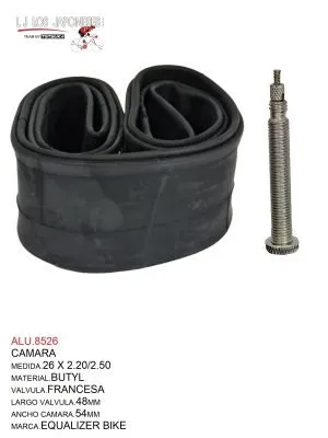 CAMARA 26X2.20/2.50 EQUALIZER BIKE BUTYL V.F .48MMX54MM