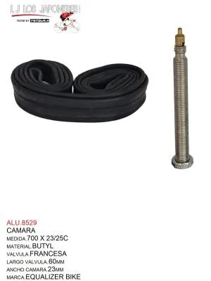 CAMARA 700X23/25C BUTYL 60MM  V.FRANCESA EQUALIZER BIKE