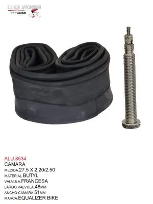 CAMARA 27.5X1.75/2.35 EQUALIZER BIKE BUTYL V.F.  48MMX51MM
