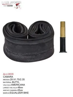 ALU.8535 CAMARA 29X1.75/2.35 BUTYL 48MM V.AMERICANA EQUALIZER BIKE 45MM