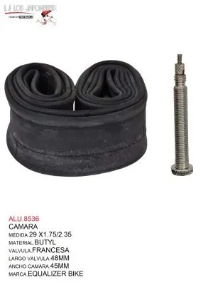 ALU.8536 CAMARA 29X1.75/2.35 EQUALIZER BIKE BUTYL V.F. 48MMX45MM