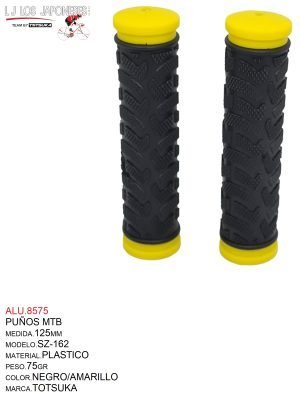 PUÑOS MTB 125MM  SZ-162 MARCA TOTSUKA  TPR NEGRO/AMARILLO