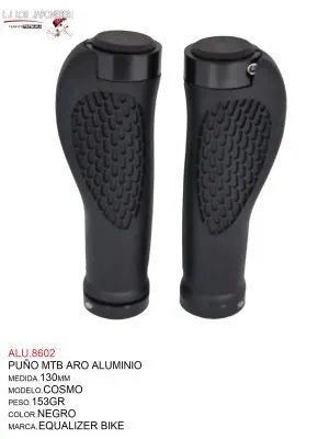 ALU.8602 PUÑO MTB 130MM NEGRO ARO ALUMINIO MOD.COSMOS EQUALIZER 153GR