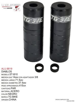 DIABLOS BMX ACERO 14MM ADAPTADOR 3/8 NEGRO ST-B10 PESO.415GR-110MM TG BIKE