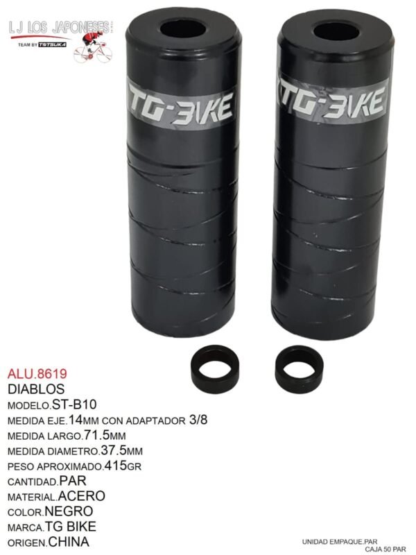 ALU.8619-1.jpeg DIABLOS BMX ACERO 14MM ADAPTADOR 3/8 NEGRO ST-B10 PESO.415GR-110MM TG BIKE