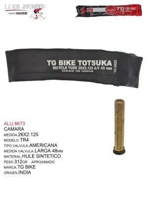 CAMARA 26X2.125 V.A. TR4  TG BIKE  INDIA  48MM