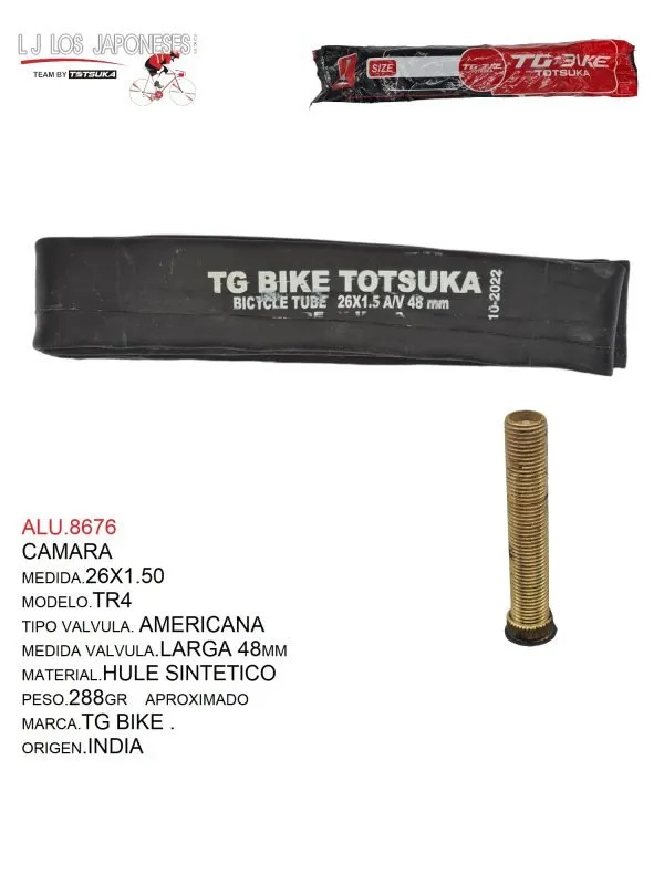 CAMARA 26 X 1.50 V.A.  TR4  TG BIKE INDIA  48MM