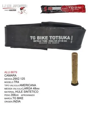 ALU.8679 CAMARA 29X2.125 V.A. TR4 TG BIKE INDIA 48MM