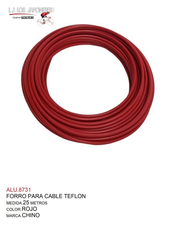 ALU.8731-3 FORRO CABLE TEFLON 25 METROS CHINO ROJO