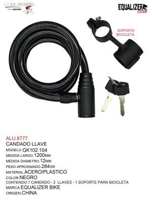 CANDADO LLAVE 12X1200MM GK102.104 EQUALIZER BIKE