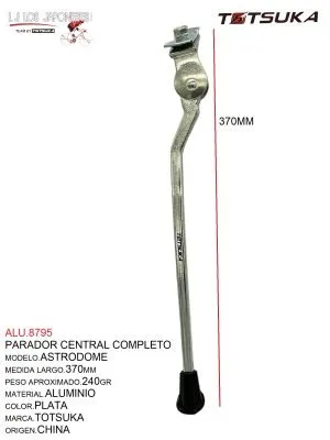 PARADOR CENTRAL ALUMINIO COMPLETO  MARCA TOTSUKA  MODELO ASTRODOME COLOR PLATA