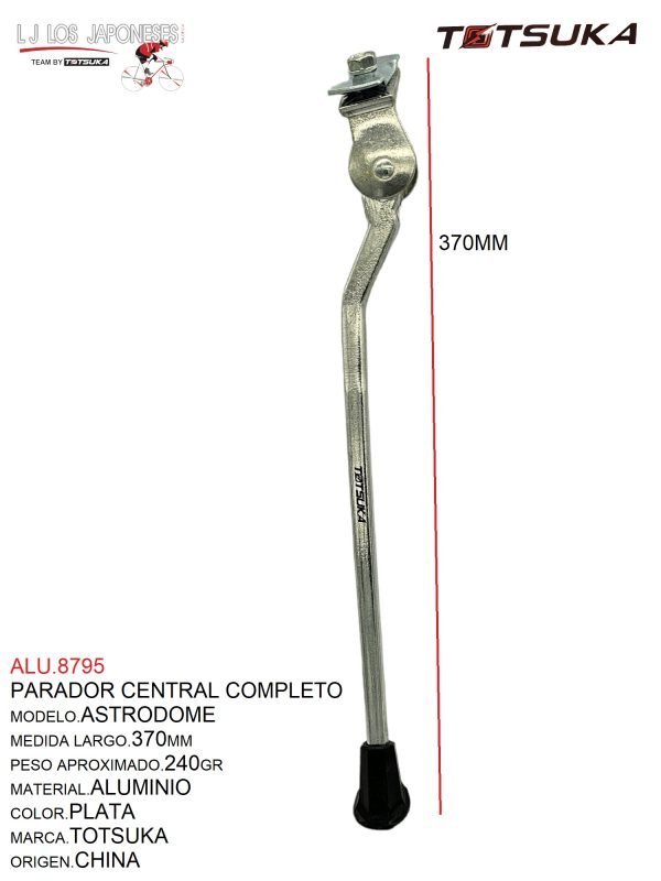 PARADOR CENTRAL ALUMINIO COMPLETO  MARCA TOTSUKA  MODELO ASTRODOME COLOR PLATA