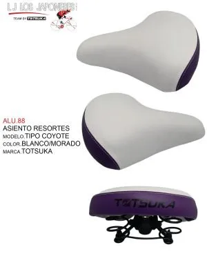 ASIENTO RESORTES TIPO COYOTE BLANCO/MORADO TOTSUKA