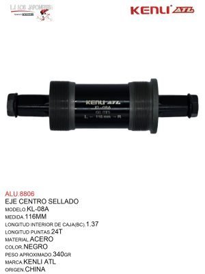 EJE CENTRO SELLADO 116MM KENLI-ATL KL-08A